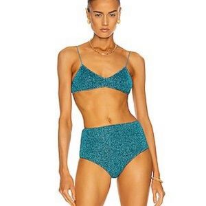 NWT! Oseree x revolve glitter high waist bikini set